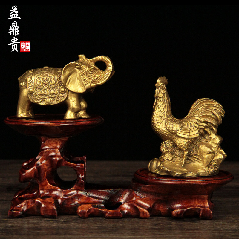 益鼎貴2017雞年十二生肖屬牛吉祥物吉象采珠純銅擺件 傳統工藝與吉祥寓意的完美融合