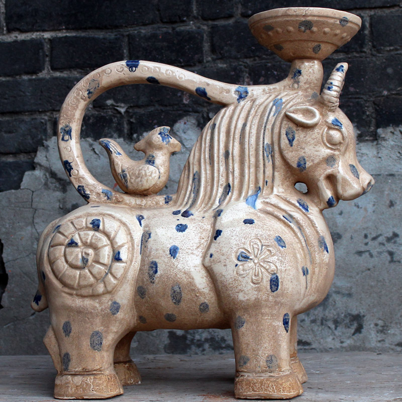 唐三彩陶瓷燈臺 仿古工藝點亮家居藝術